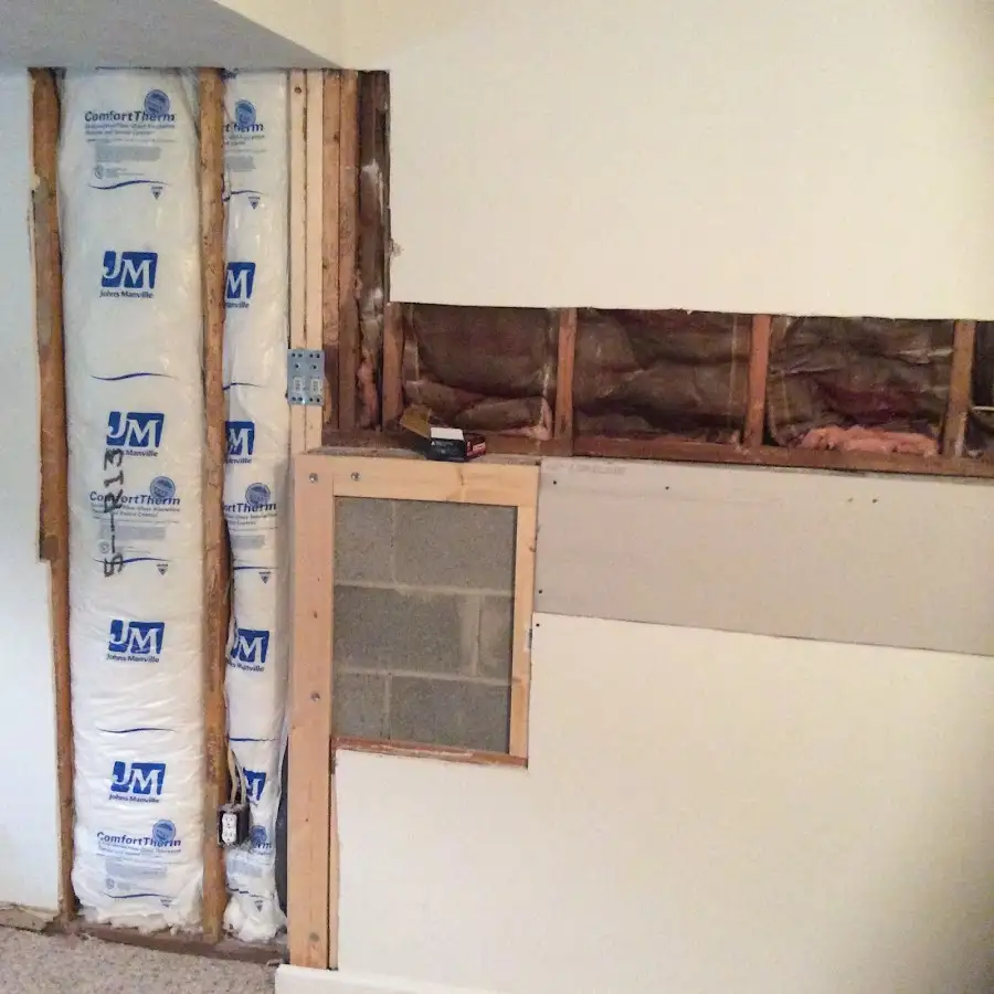 Wall insulation replacement during Contents Cleaning & Restoration in North Fort Myers